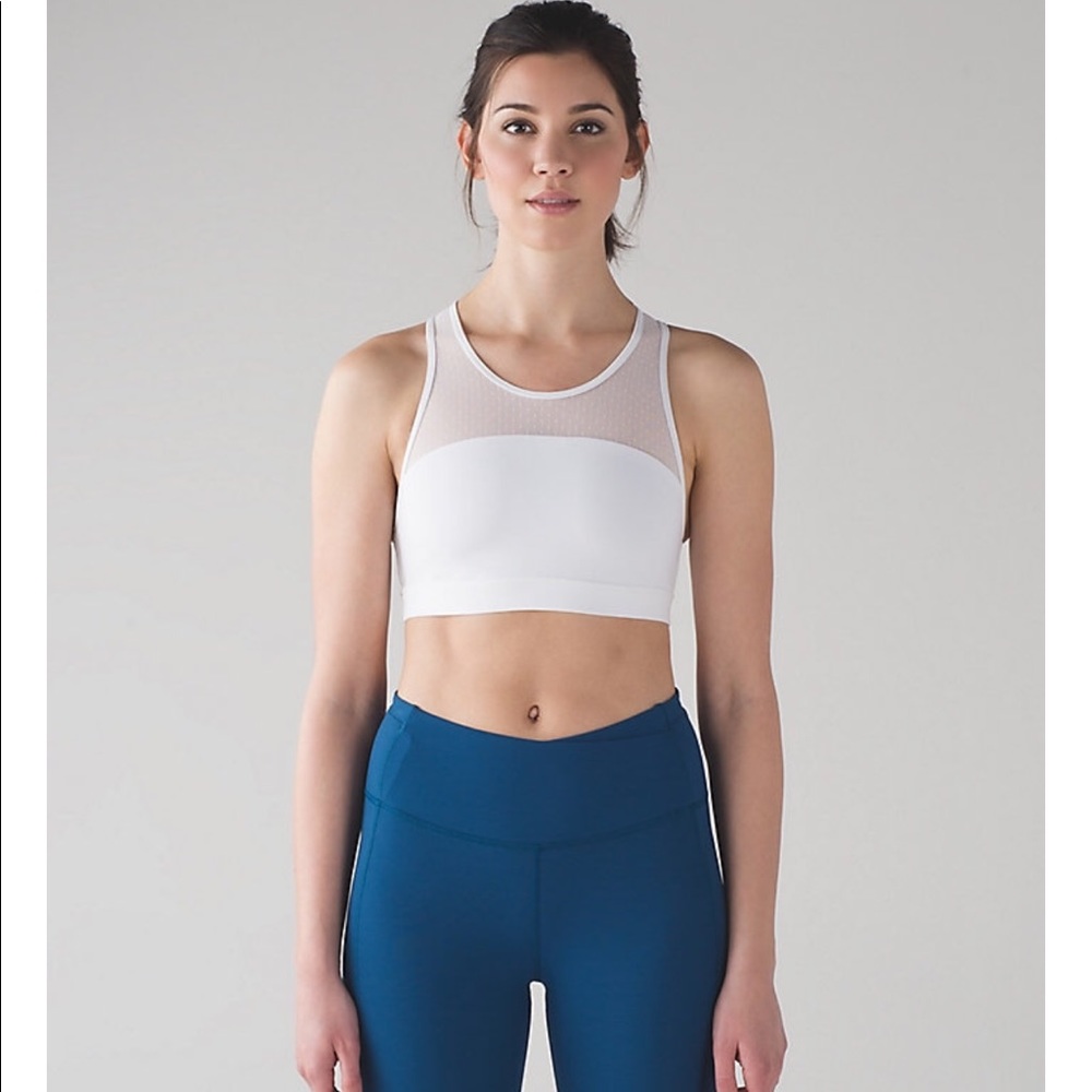White Lulu Lemon sports bra