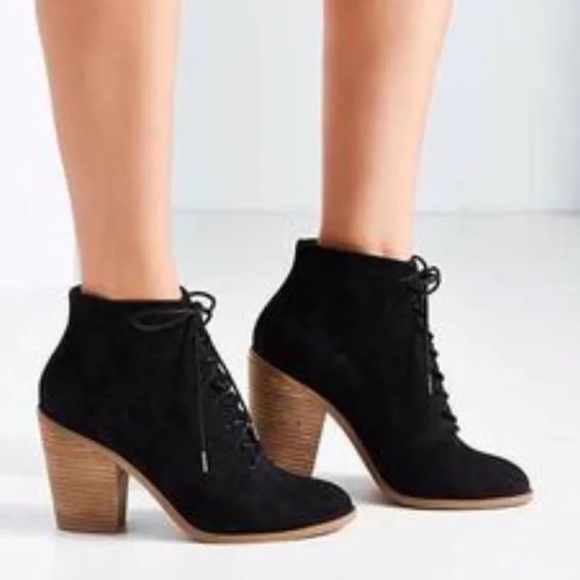Vintage Chunky Heel Lace Up Booties Kelsi Dagger