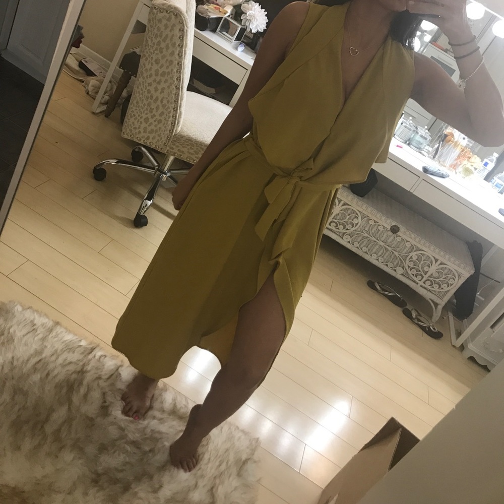 Mustard draped dress/cardigan