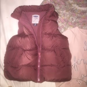 Old Navy pinkish bubble vest/ 2 long sleeve shirts