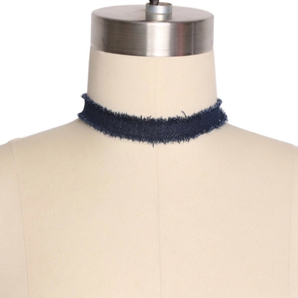 Dark denim choker