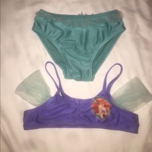 Little mermaid Turquoise/Purple 2 piece bikini.