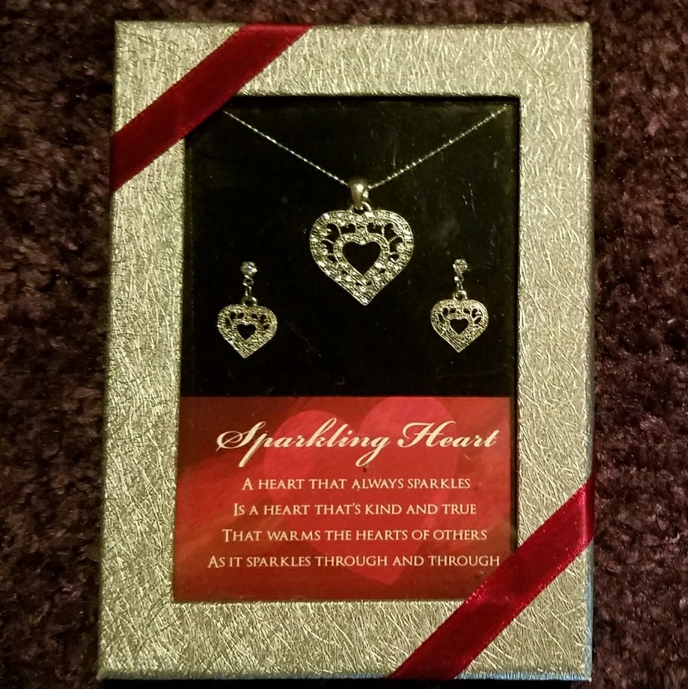Silver necklace & earrings