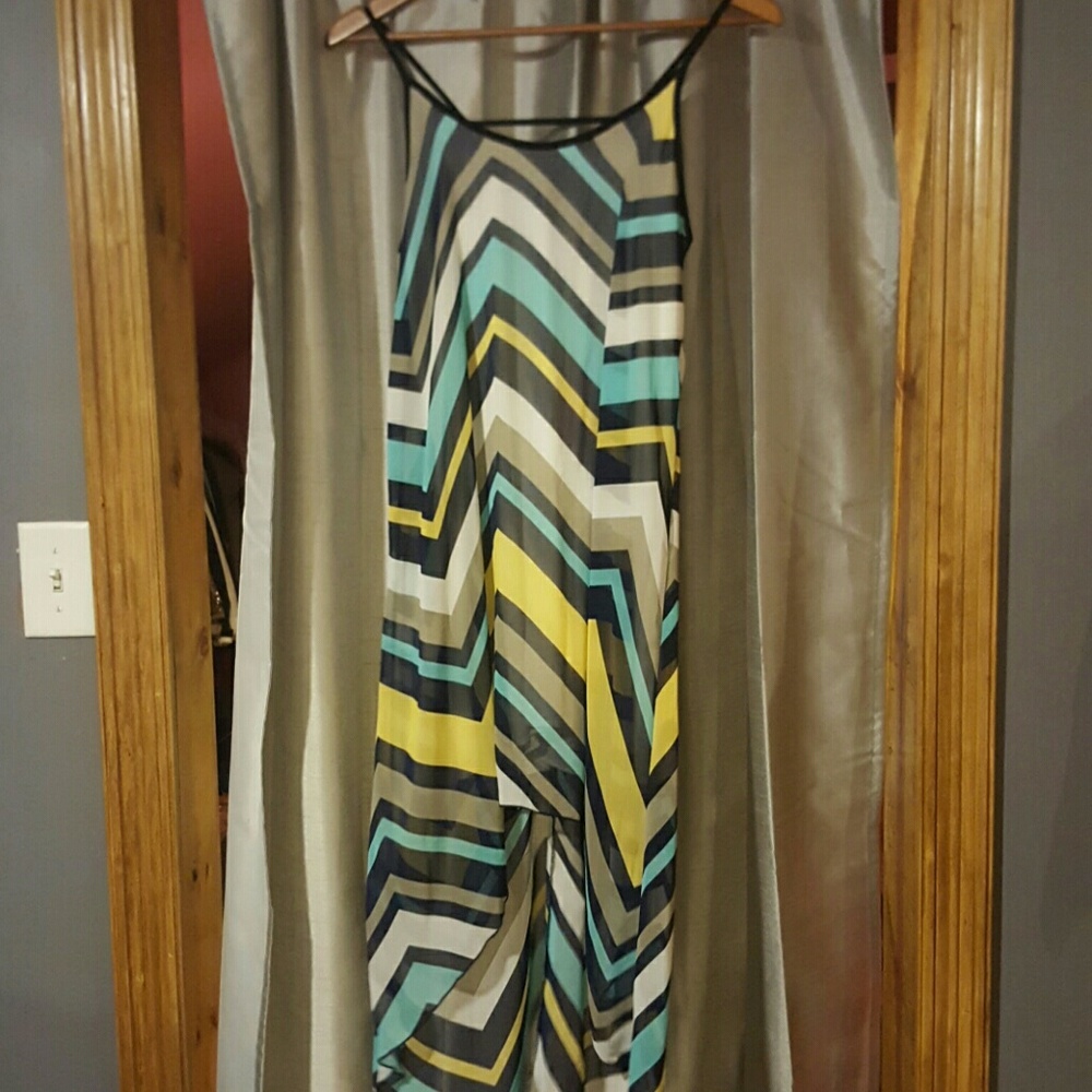 Hi-Low Chevron Maxi Dress, Sz S