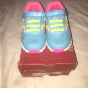 Saucony- Baby Blue/ Neon yellow/ Neon pink