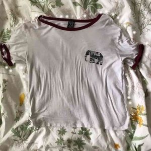 elephant cropped tee