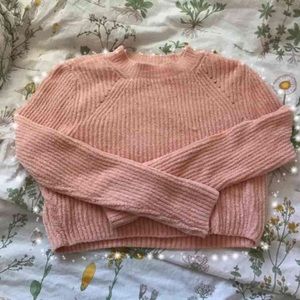 pink knitted sweater