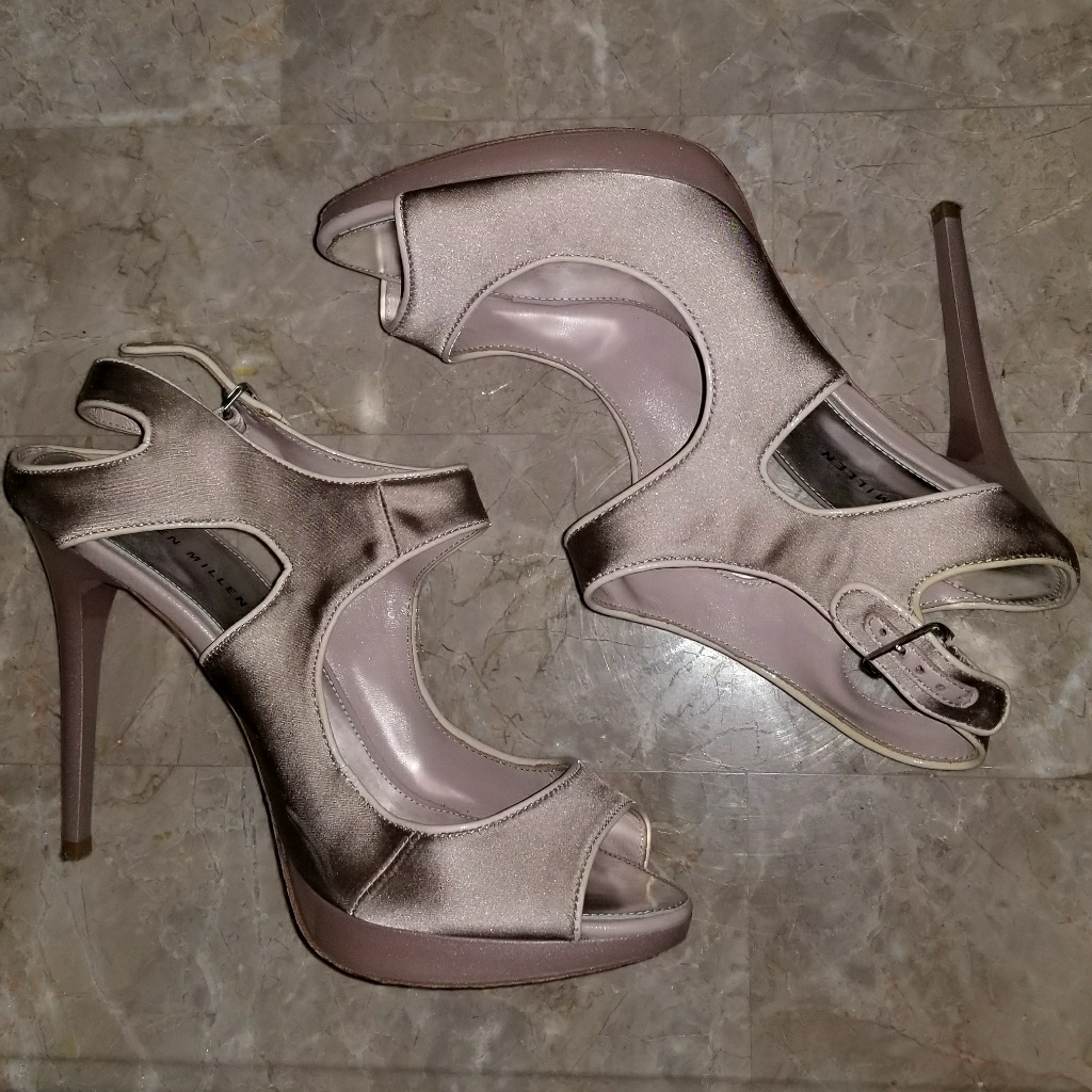 Karen Millen Blush Satin Stilettos