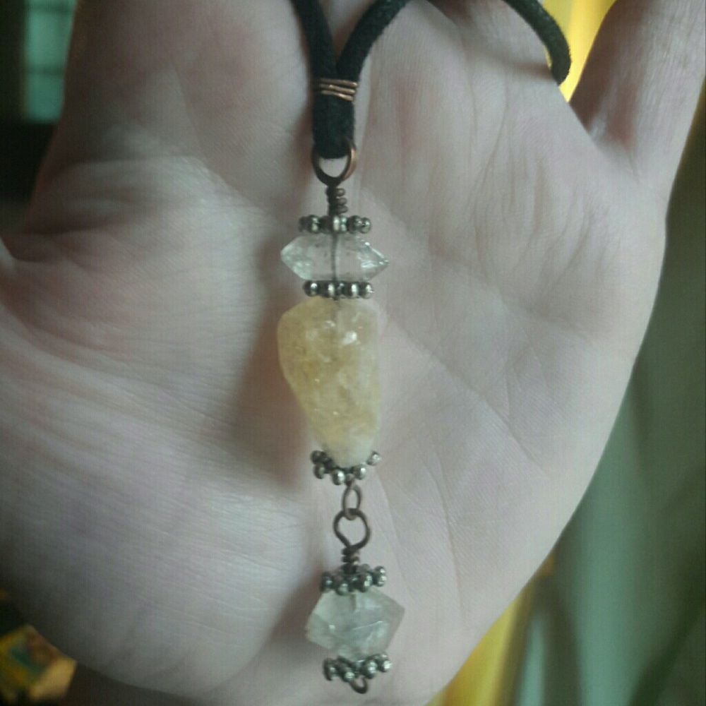 Natural citrine point necklace