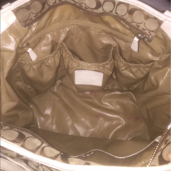 Authentic Coach Khaki Logo baby bag.
