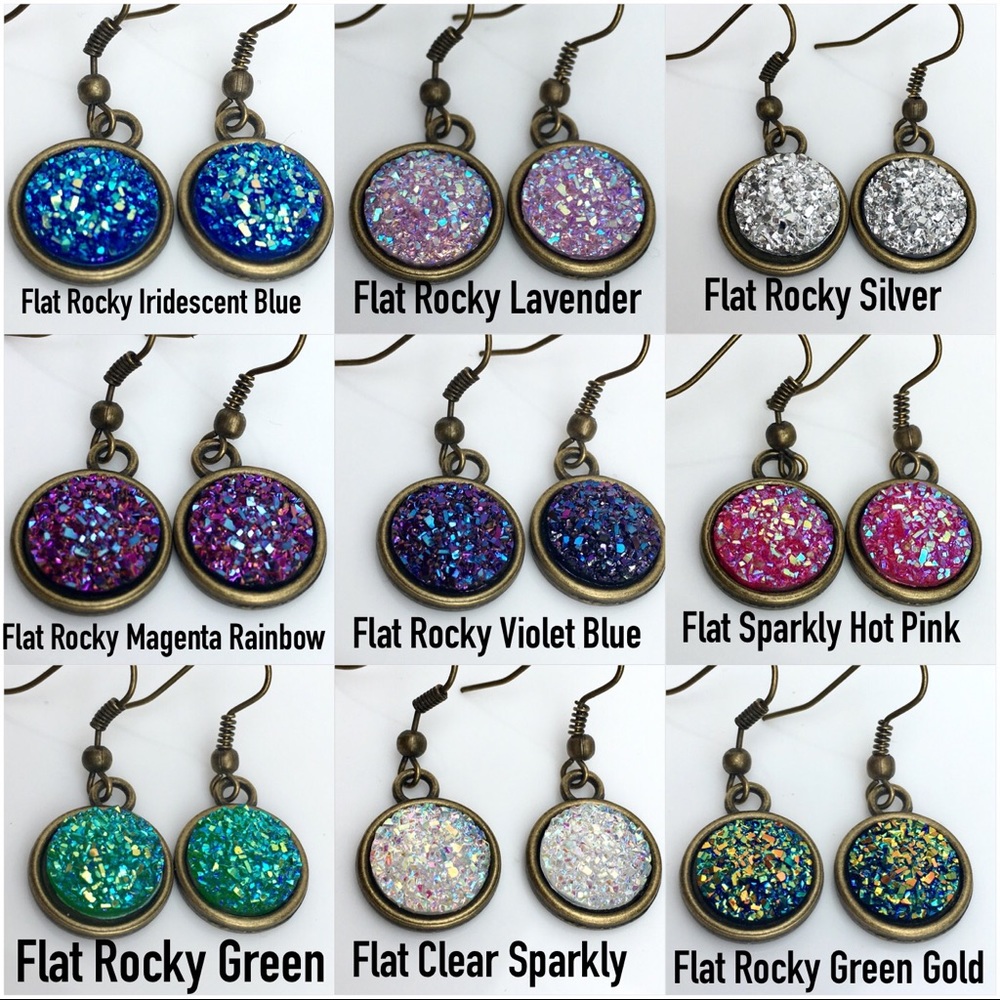 3 for 15🎀faux druzy antique bronze earrings - Picture 6 of 8