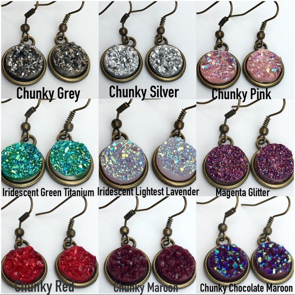 3 for 15🎀faux druzy antique bronze earrings - Picture 3 of 8