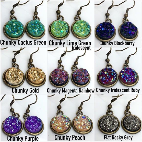 3 for 15🎀faux druzy antique bronze earrings - Picture 5 of 8