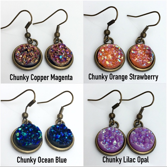 3 for 15🎀faux druzy antique bronze earrings - Picture 7 of 8
