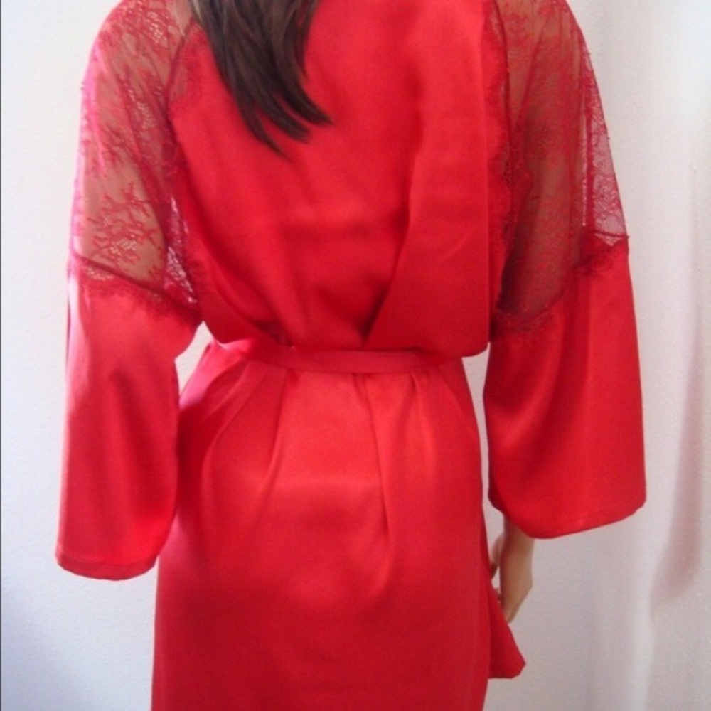 Lace-trim Satin Robe Victoria Secret+DREAM ANGELS