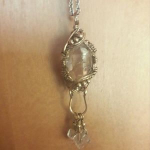 Wire wrapped Herkimer Dimond