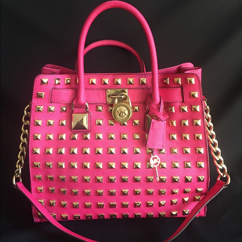 Michael Kors Pink Hamilton Studded Tote