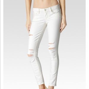 Paige jeans. White distressed skinny jeans