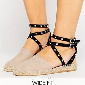 ASOS JINXIE Wide Fit Studded Espadrilles