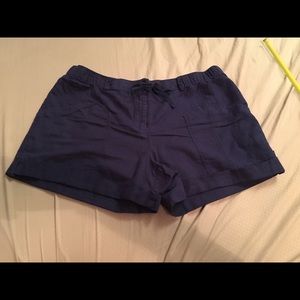 Navy blue linen shorts