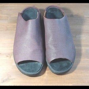 Tatami Birkenstock Brown Leather Slip Ons