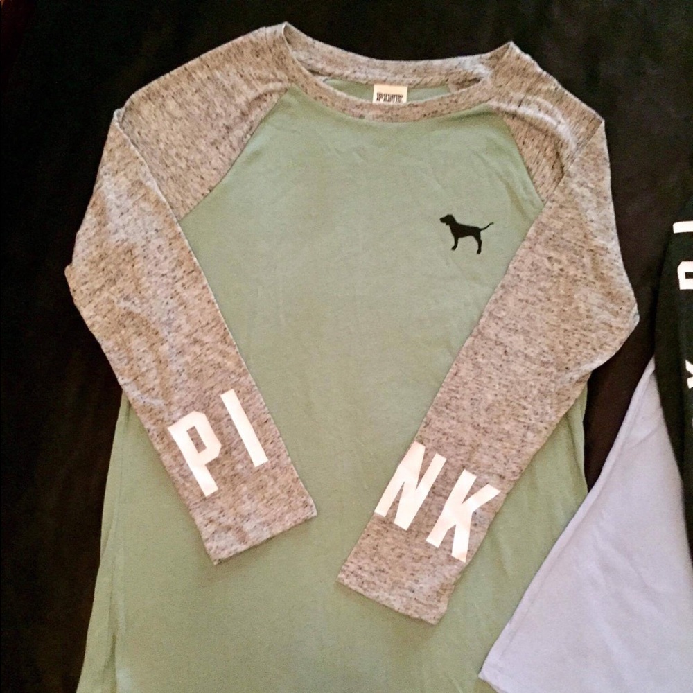 VS Pink green baseball tshirt
