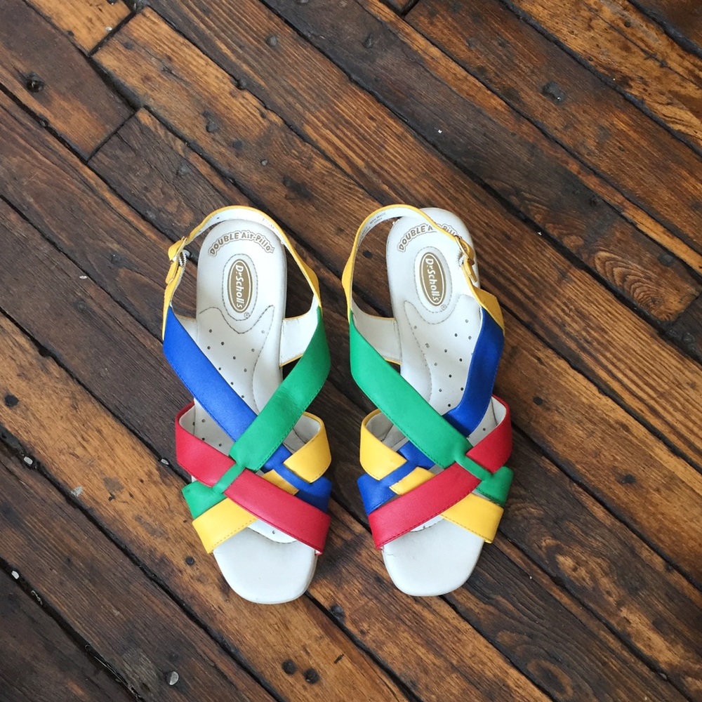 Womens retro inspired color block sandals