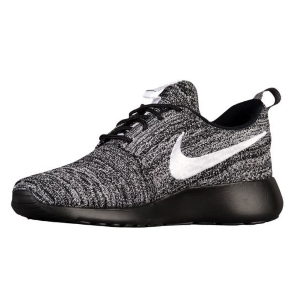 Women's Nike Roshe One black gray mesh sneakers