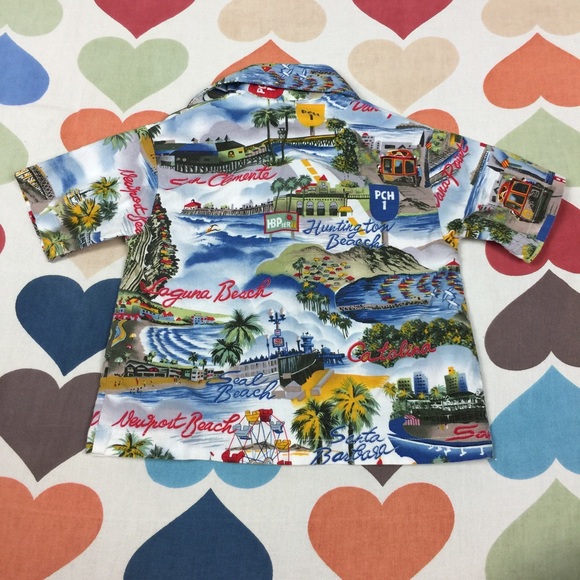🤖Surf Squirt Cali coast hawaiian shirt. Sz:12m - Picture 2 of 5