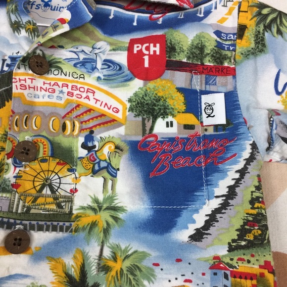 🤖Surf Squirt Cali coast hawaiian shirt. Sz:12m - Picture 3 of 5