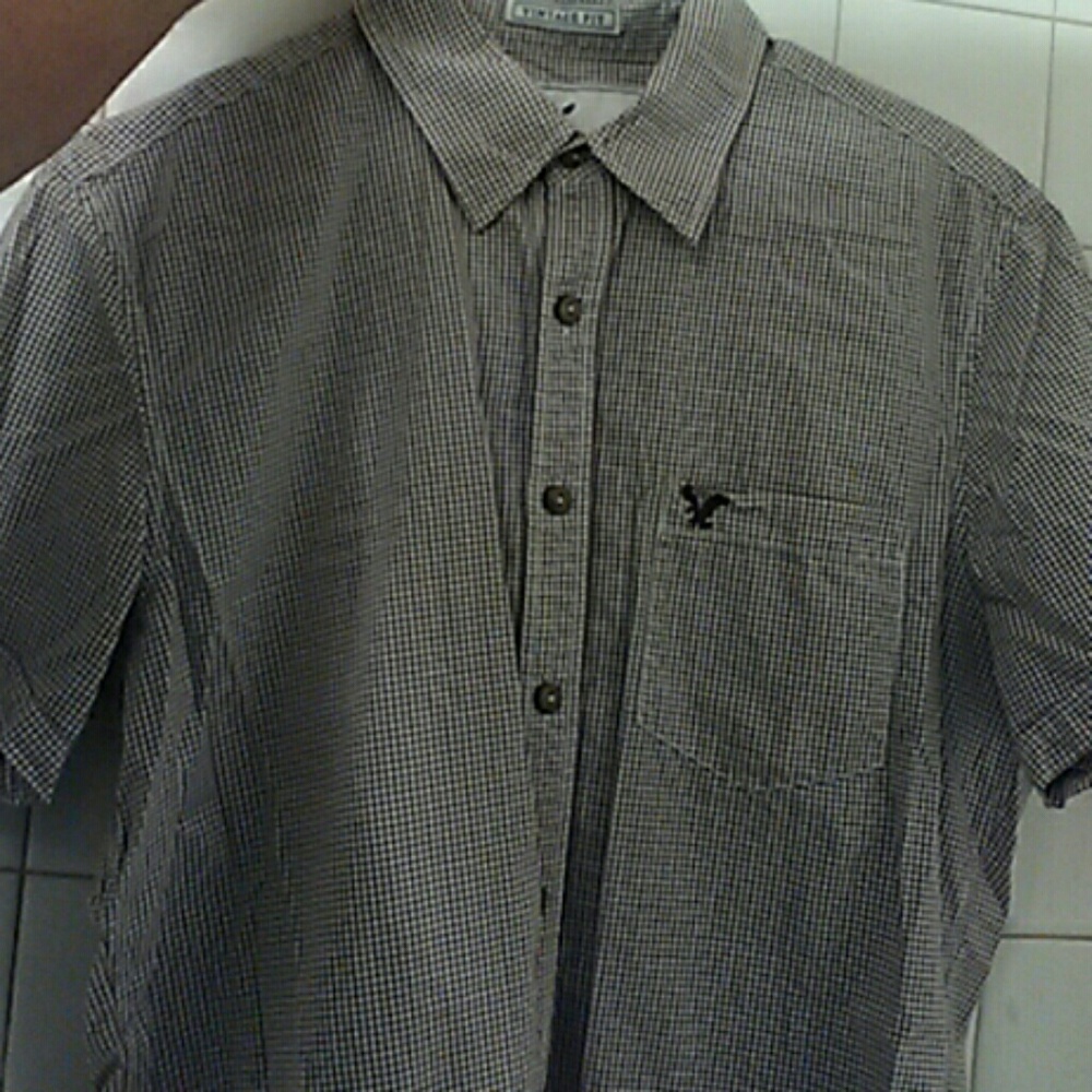 Mens American Eagle short sleeve button down