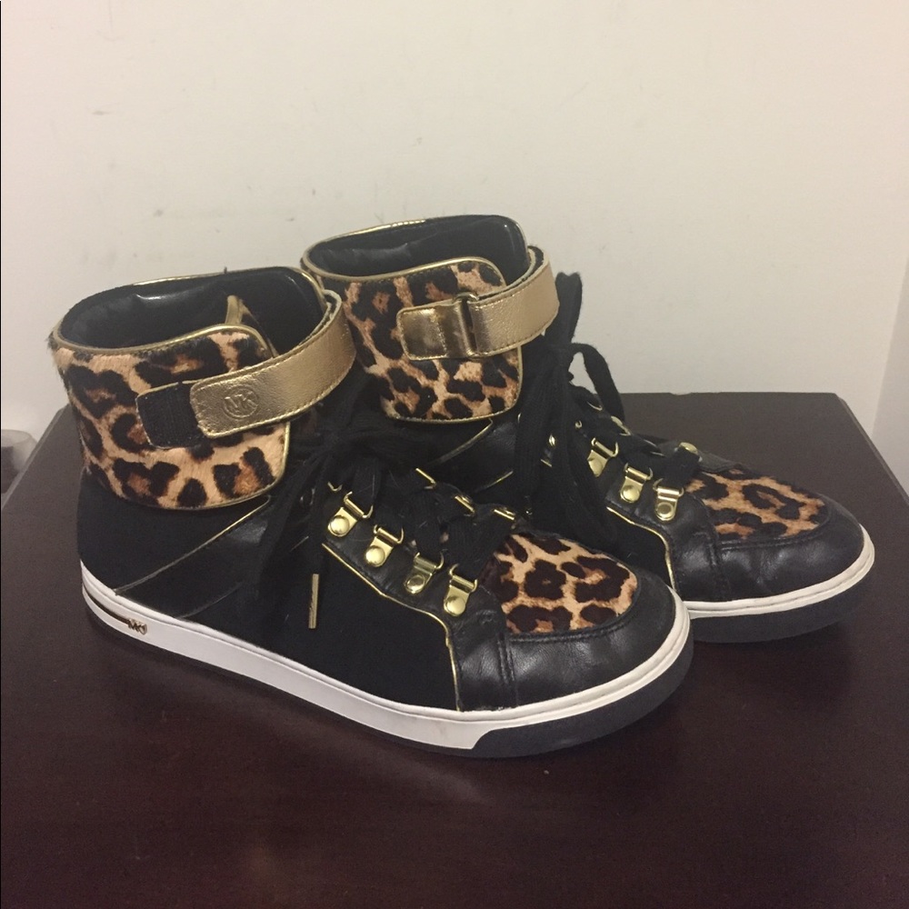 Michael Kors Animal Print High-Top Sneakers
