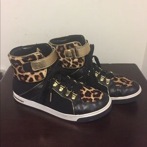 Michael Kors Animal Print High-Top Sneakers