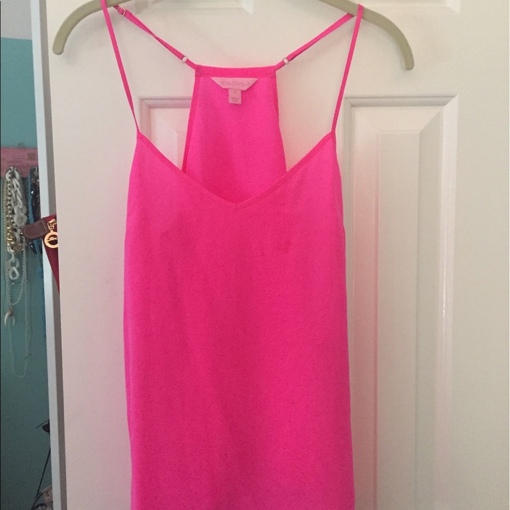 Lilly Pulitzer hot pink razorback tank
