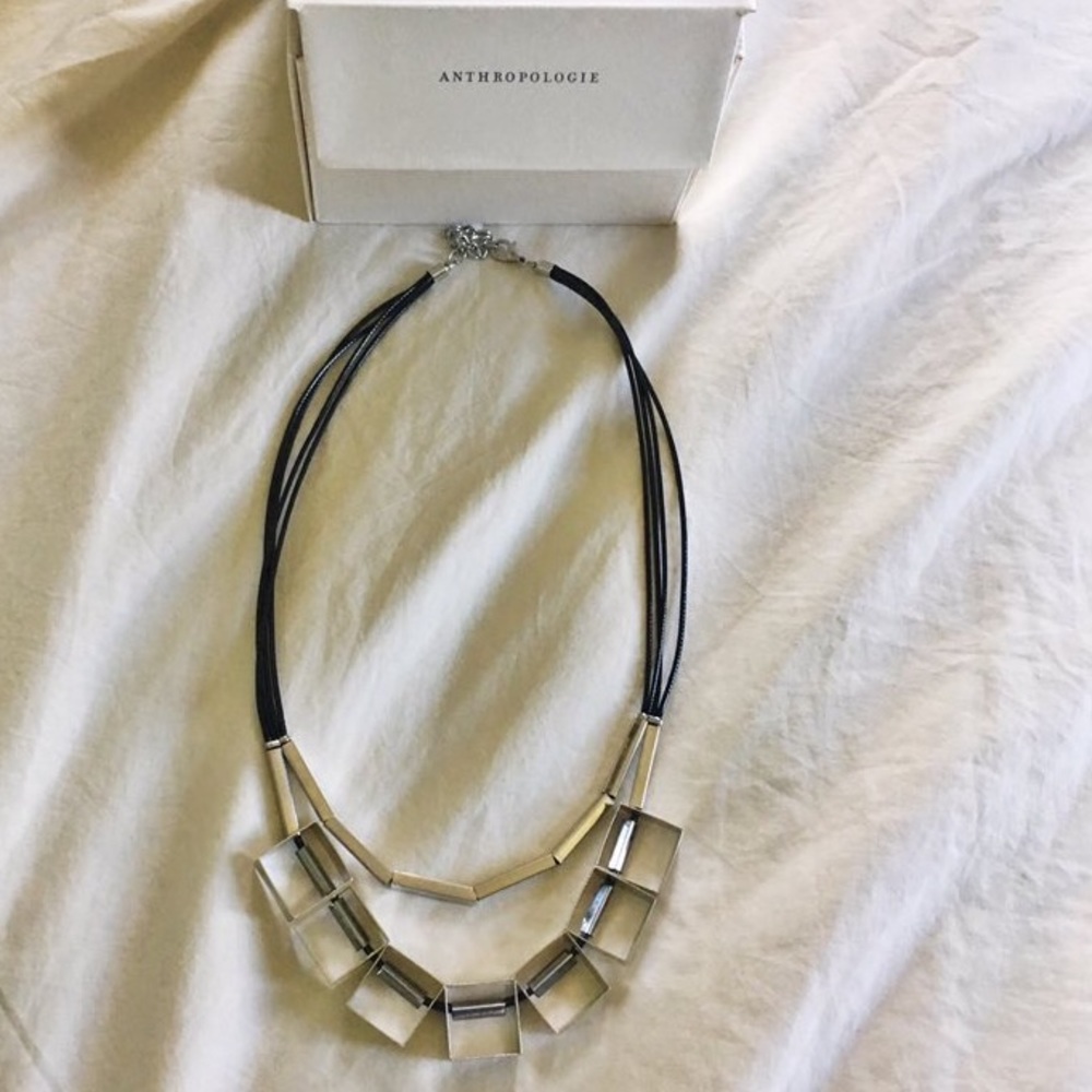 Chunky silver statement necklace
