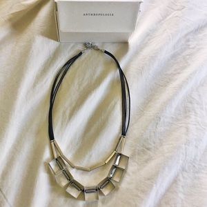 Chunky silver statement necklace