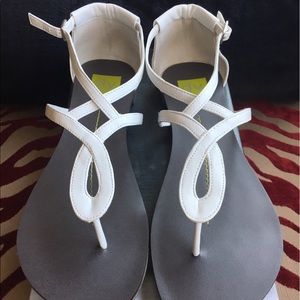 Never worn white sandals