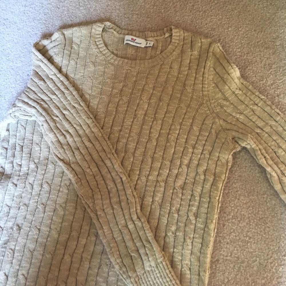 Oatmeal Cable Knit Vineyard Vines Sweater