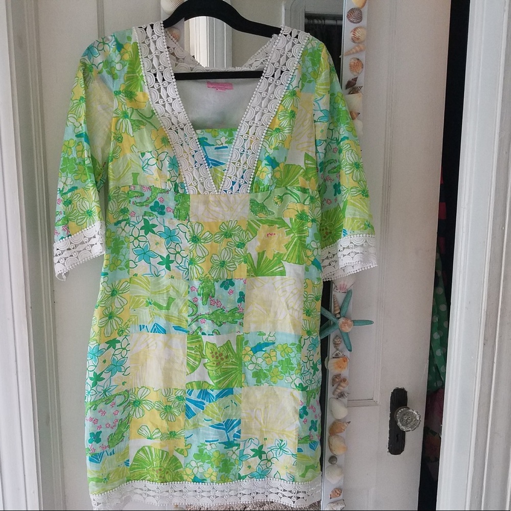 XS Sherman Tunic Dress Multi Gator Patch