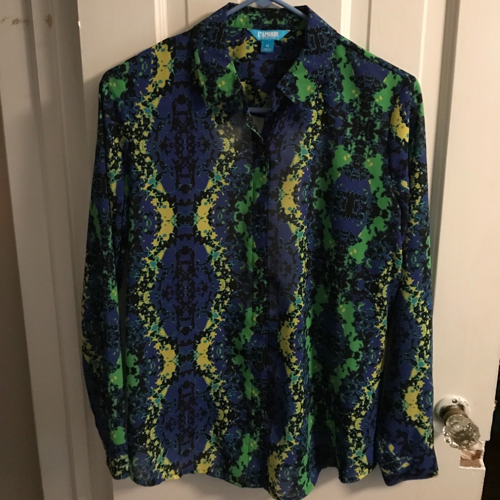 LAMOUR Sheer Too-Cut out in the back.