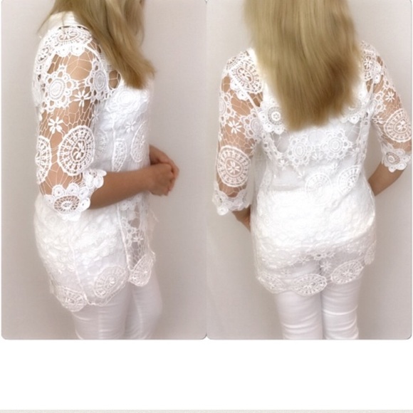 🔴PRICEDROP🔴 sold Delicate White Lace Top Cover - Picture 4 of 6