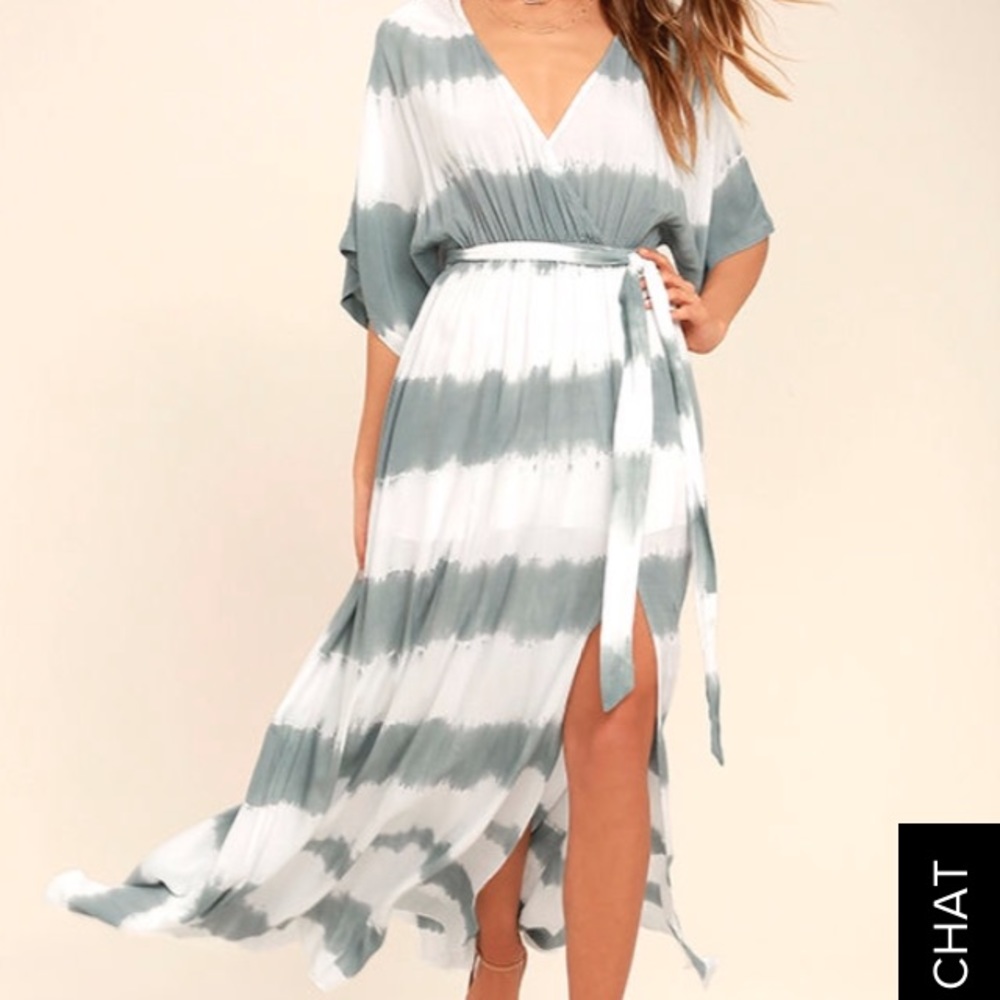 Wrap maxi with single leg slit