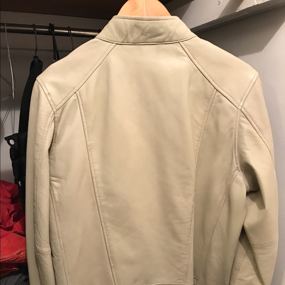 OOAK ANTIQUE WHITE LEATHER TIGER MOTO JACKET - Picture 2 of 5