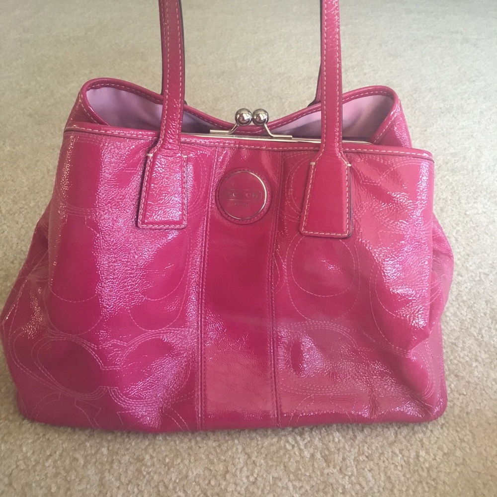 Wine colored coach bag