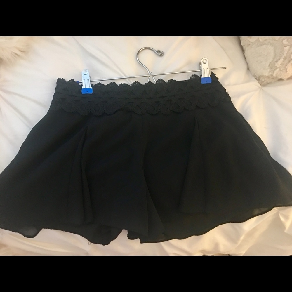 Black Flowy Shorts