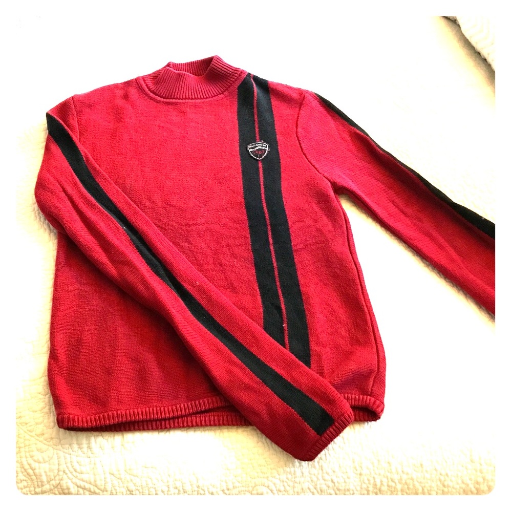 Polo jeans co sweater: black and red