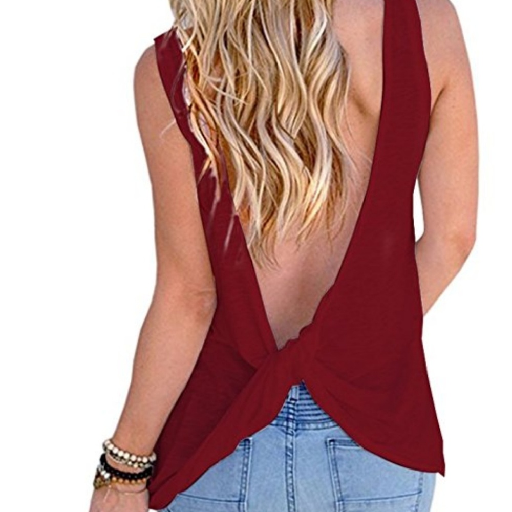 Open back tank top