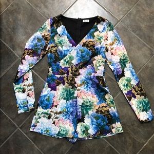 Floral longsleeve romper