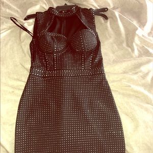 BEBE dress with silver sequins dress , black xs