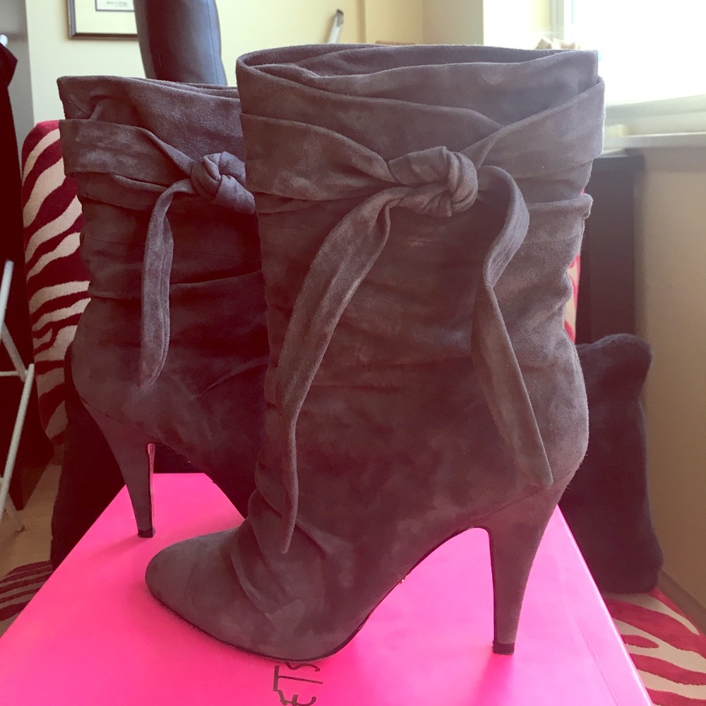 Grey Suede Booties